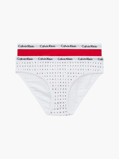 Calvin Klein Ruhák HU901774 | Calvin Klein Modern Cotton Lány Bikini Alsó Piros / Fehér